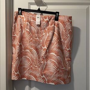 Ann Taylor Orange and White A-Line Skirt